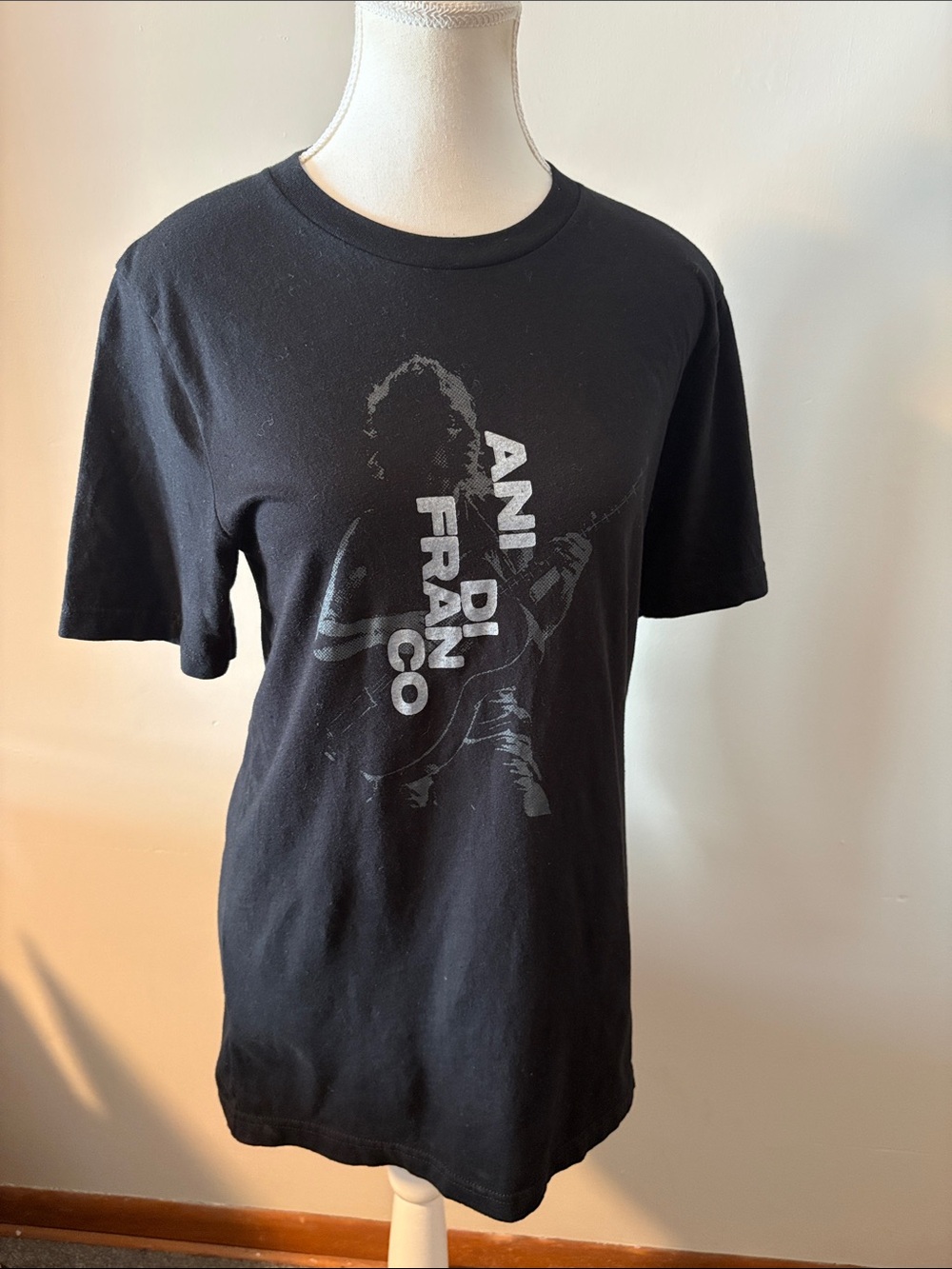 Ani DiFranco 2025 Unprecedented Sht Tour Black Graphic Band Tee. Size Medium